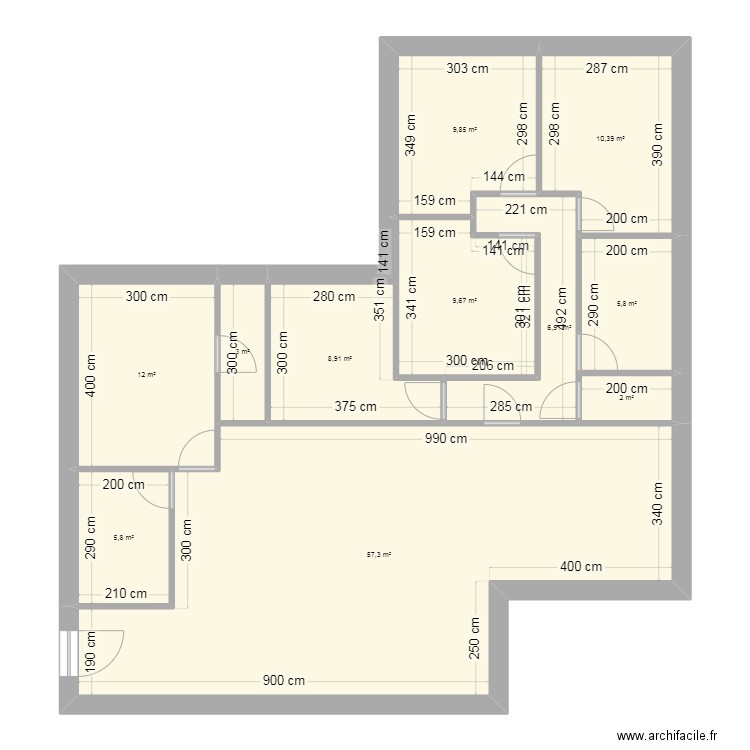 maison. Plan de 11 pièces et 132 m2