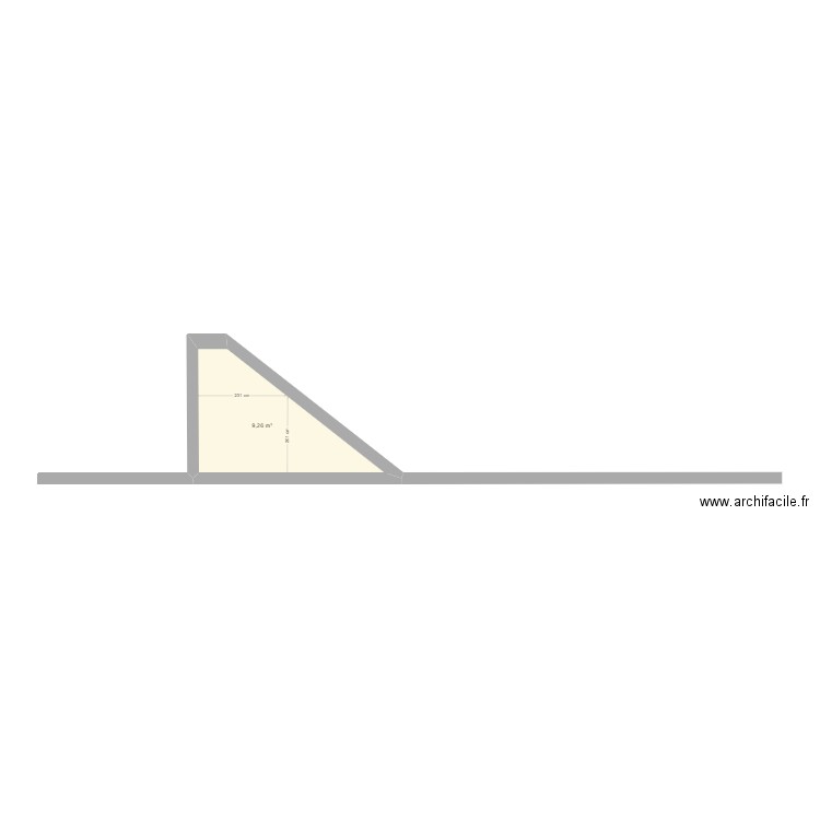 escalier. Plan de 1 pièce et 9 m2