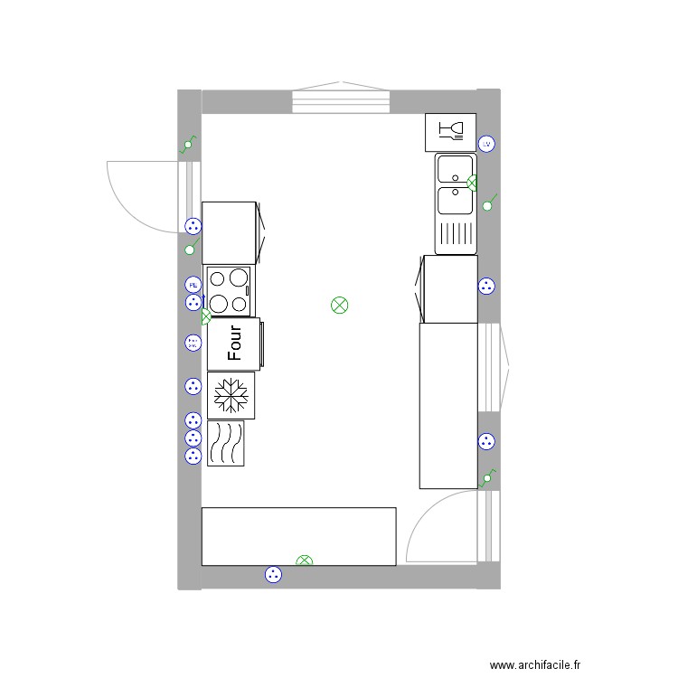 Cuisine. Plan de 0 pièce et 0 m2