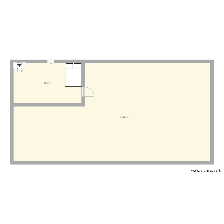 maison. Plan de 2 pièces et 135 m2