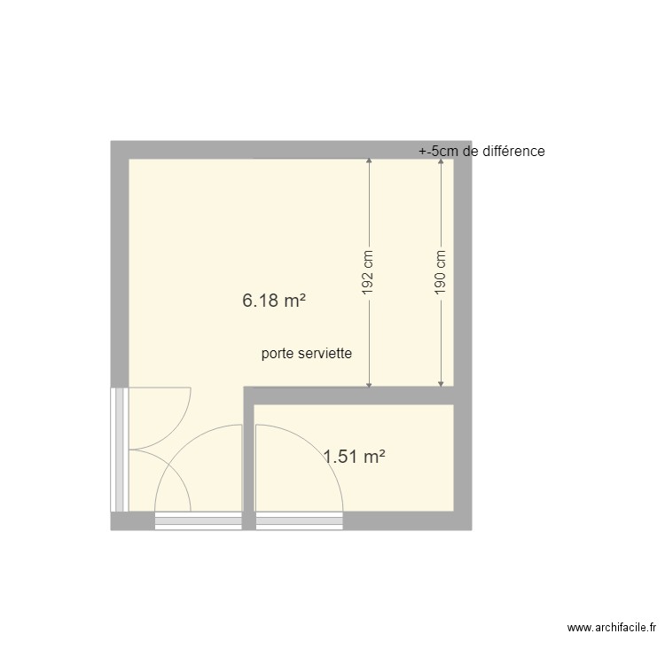 ANGLADE. Plan de 2 pièces et 8 m2