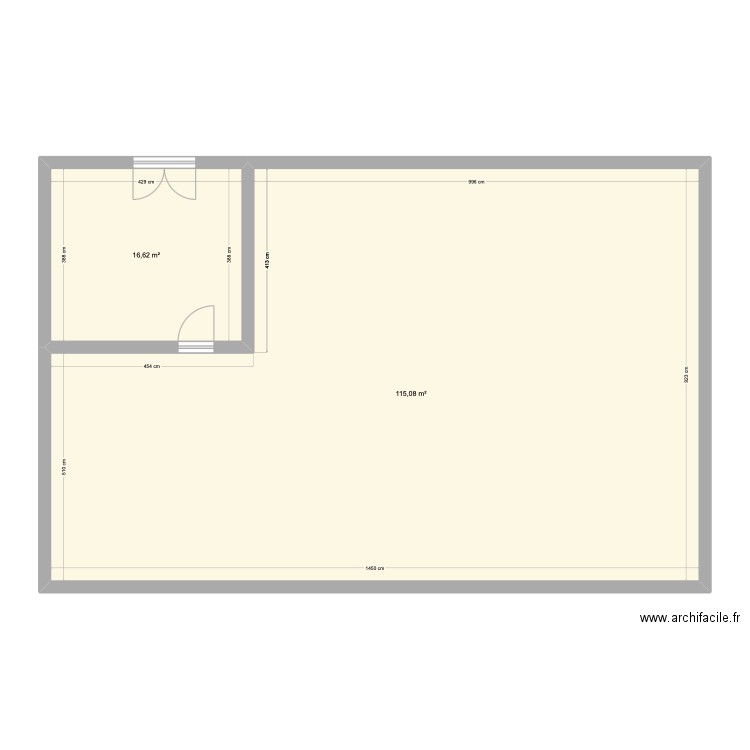 Curtilles. Plan de 2 pièces et 132 m2