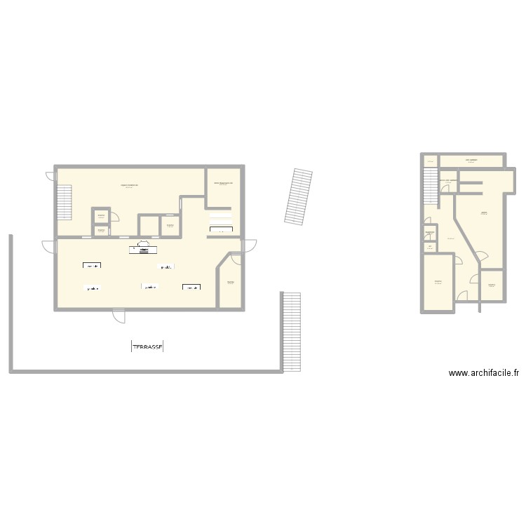 inter. Plan de 15 pièces et 293 m2