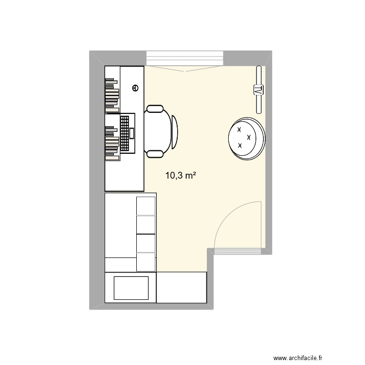 CH MAE. Plan de 1 pièce et 10 m2