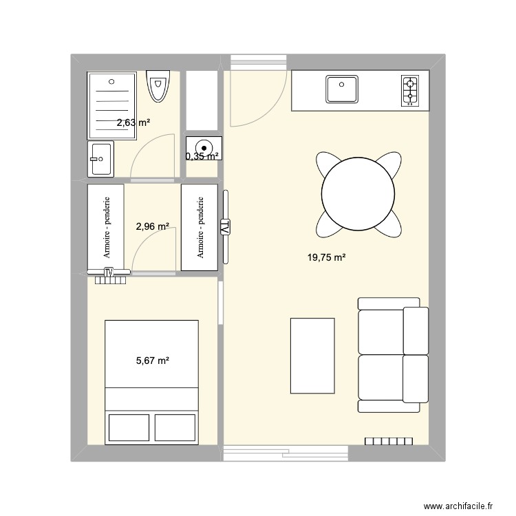 new plan radiateurs. Plan de 5 pièces et 31 m2