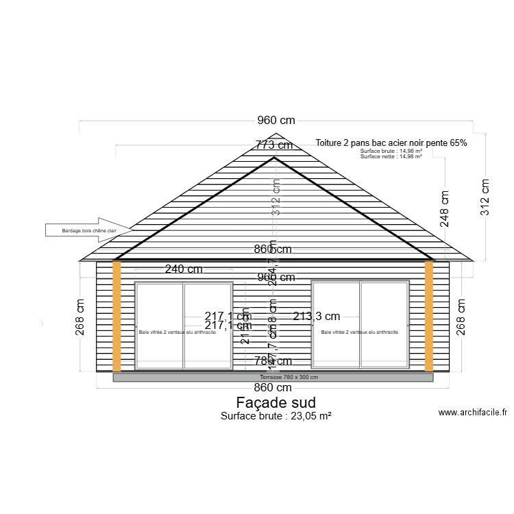 Façades. Plan de 0 pièce et 0 m2