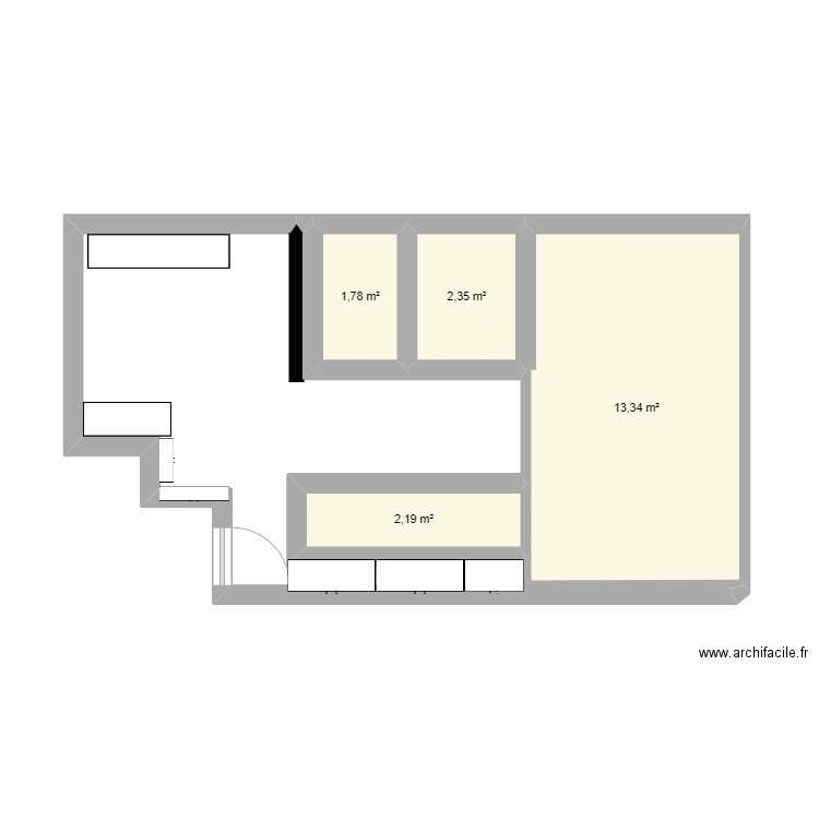 Plan Mag Z33S. Plan de 4 pièces et 20 m2