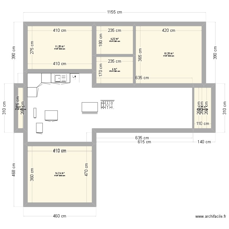 Home_0. Plan de 7 pièces et 53 m2