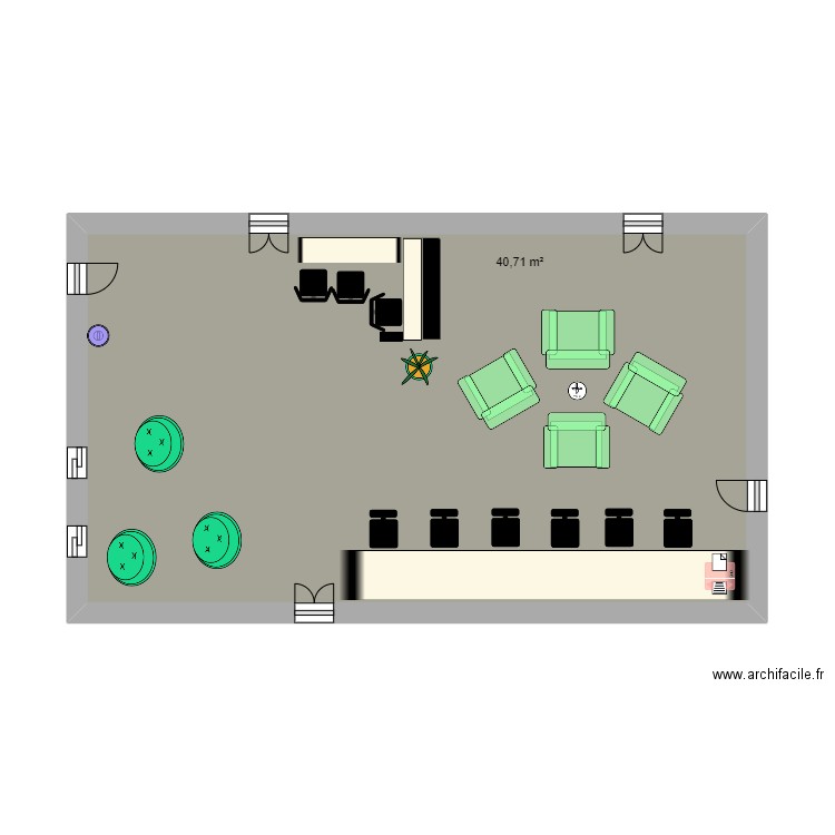 CMDI. Plan de 1 pièce et 41 m2