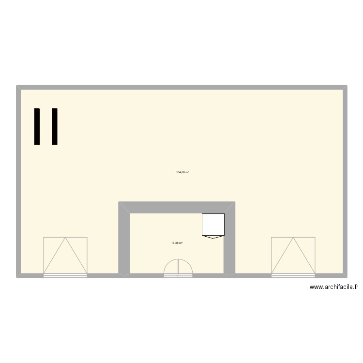 BRN PLAN 1. Plan de 2 pièces et 172 m2