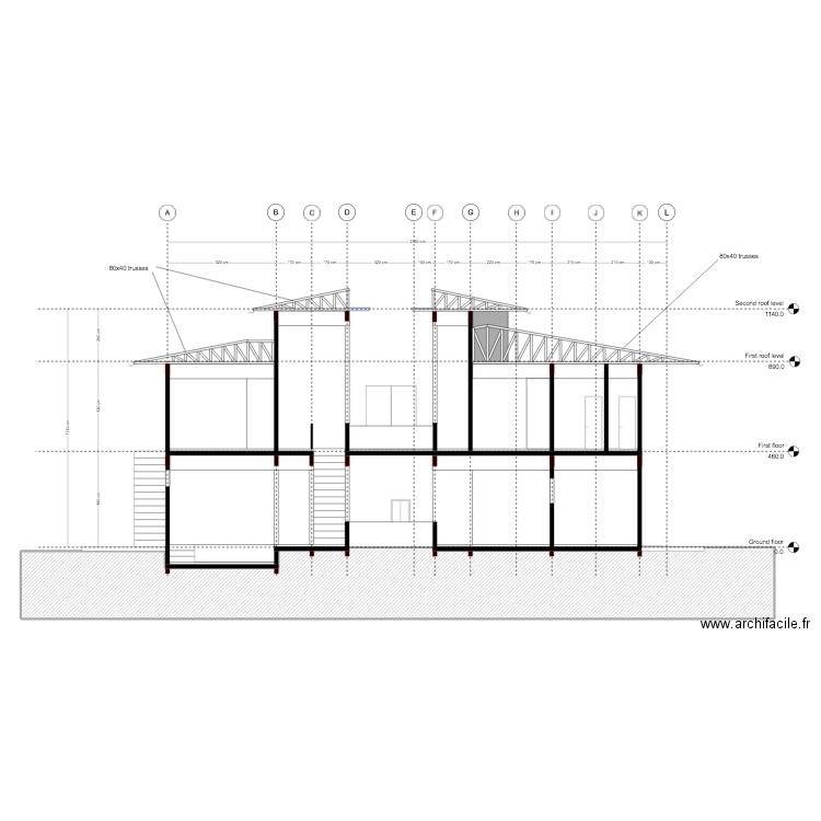 KACYIRU RP ELEVATIONS. Plan de 9 pièces et 785 m2