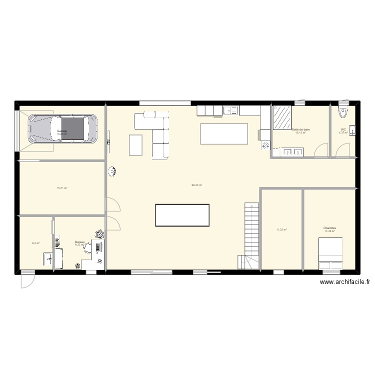 Réno maison 03. Plan de 9 pièces et 186 m2