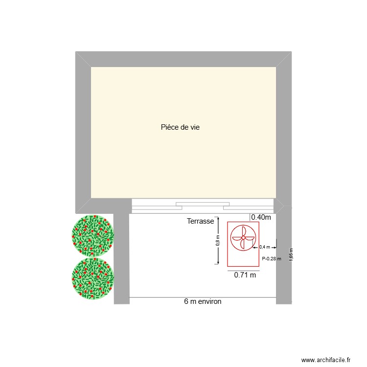 Quaglia . Plan de 1 pièce et 7 m2