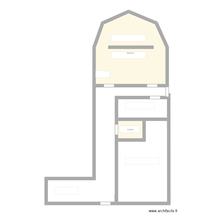 abbaye de nizelles SES. Plan de 2 pièces et 36 m2