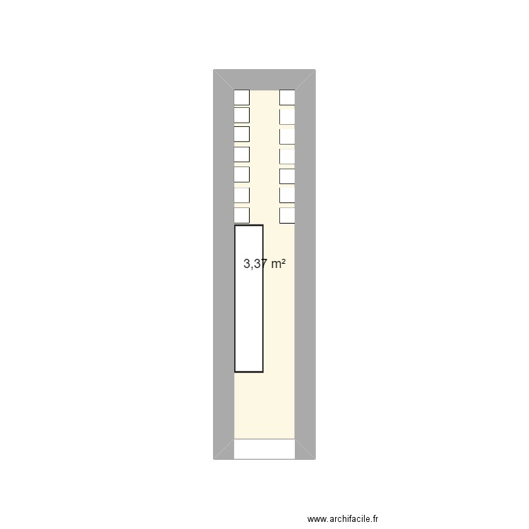 VESTIAIRE BL. Plan de 1 pièce et 3 m2