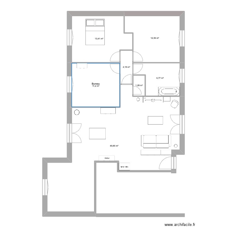 maison. Plan de 7 pièces et 97 m2