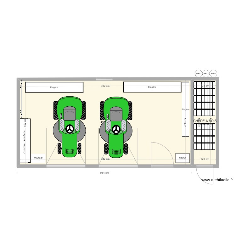 plan # 2 cabanon  au chalet. Plan de 2 pièces et 48 m2