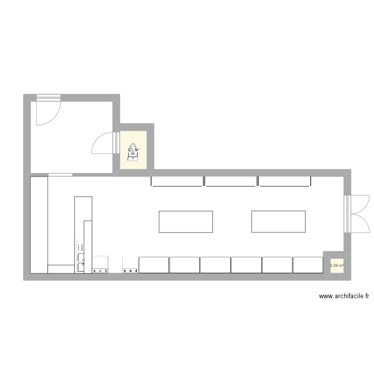 Chabanais. Plan de 2 pièces et 2 m2