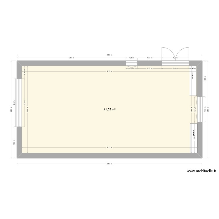 Maison des artistes Annexe. Plan de 1 pièce et 42 m2