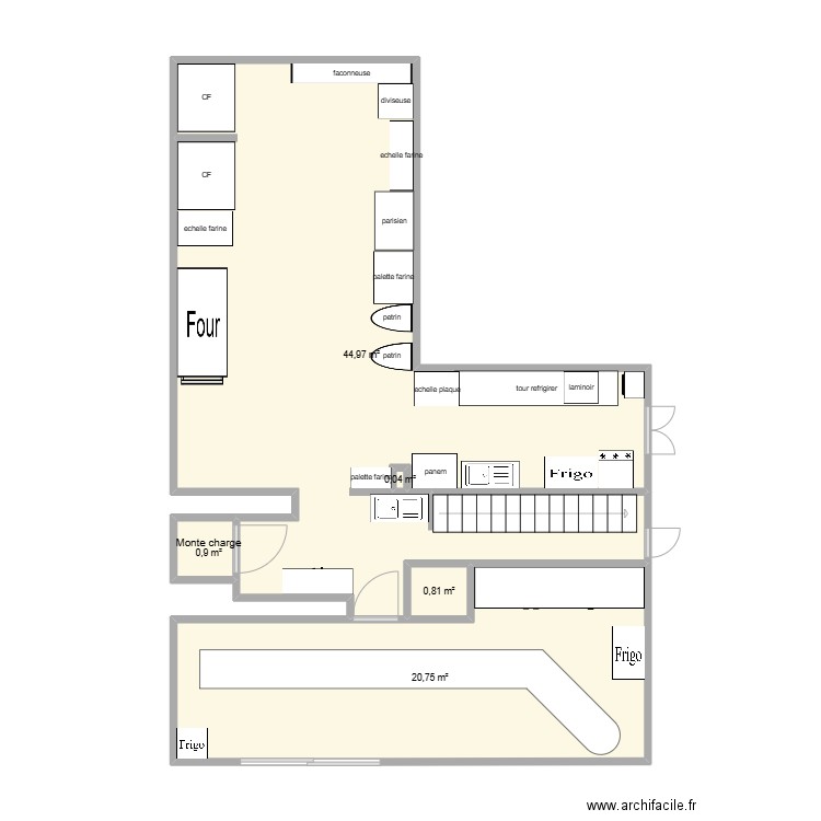 lddl plan. Plan de 5 pièces et 67 m2