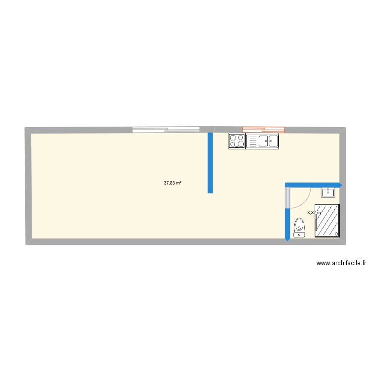 DEPENDANCE 27.01.25. Plan de 2 pièces et 41 m2