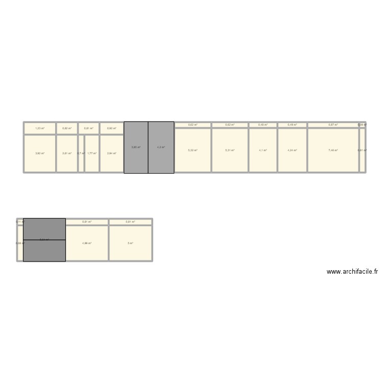 RP VITRINE. Plan de 30 pièces et 72 m2