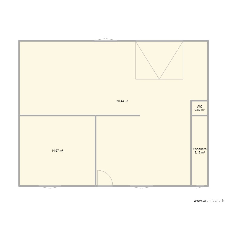 S. GIL DE GOMEZ bas. Plan de 4 pièces et 75 m2