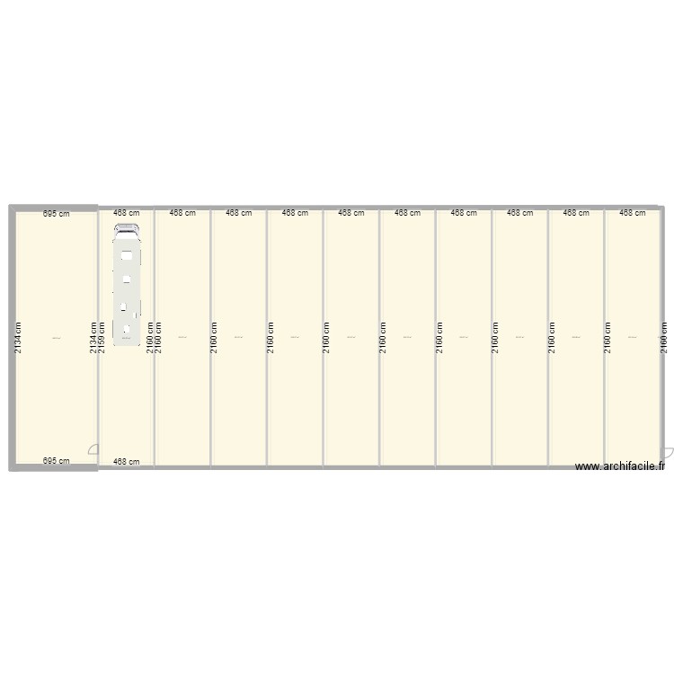 hangar. Plan de 12 pièces et 1159 m2