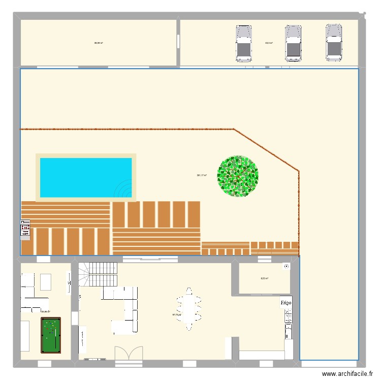 Maison st jean. Plan de 6 pièces et 575 m2