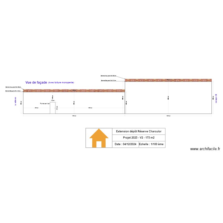 Dépôt_Façade_Avec_Toiture. Plan de 0 pièce et 0 m2