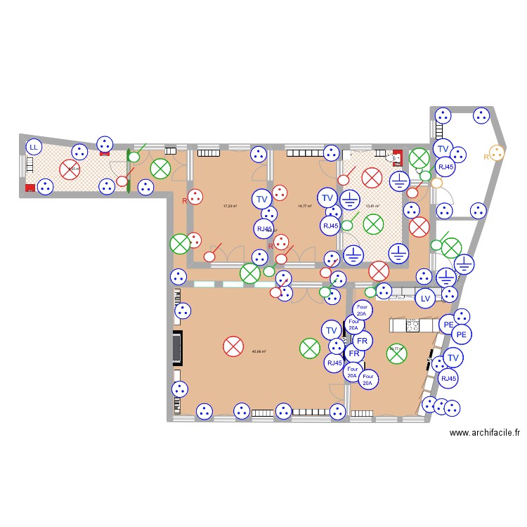 PLAN ELECTRIQUE. Plan de 7 pièces et 143 m2