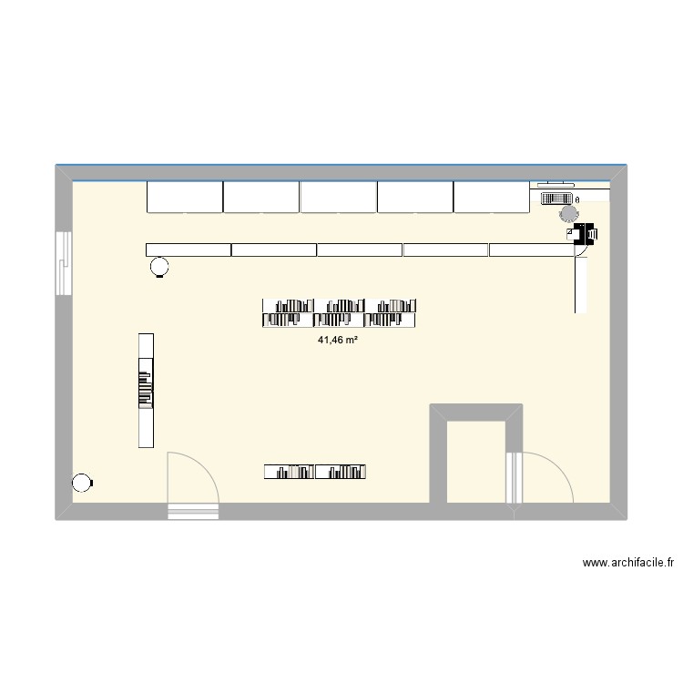 cdc. Plan de 1 pièce et 41 m2