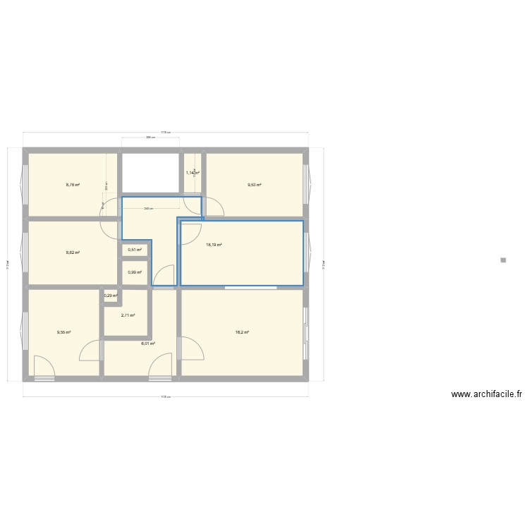 appartement la talaudiere. Plan de 12 pièces et 83 m2