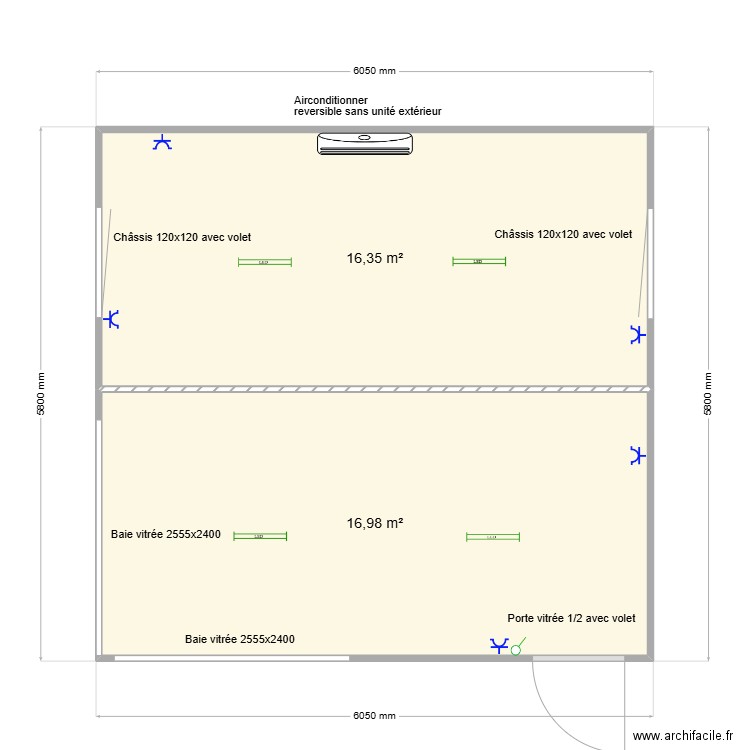 Ines. Plan de 2 pièces et 33 m2