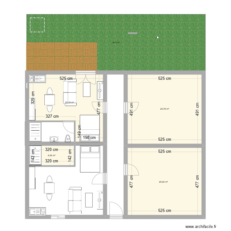 PLAN COLOMBELLES. Plan de 4 pièces et 76 m2