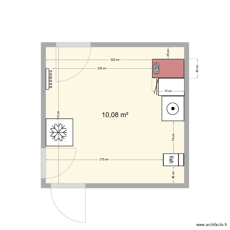 Buanderie. Plan de 1 pièce et 10 m2