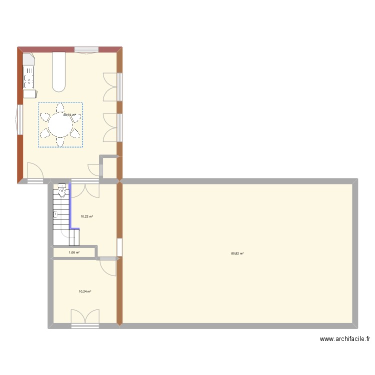 Salleboeuf. Plan de 5 pièces et 132 m2