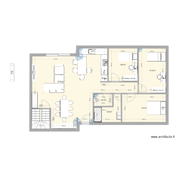 danjoutin. Plan de 6 pièces et 95 m2