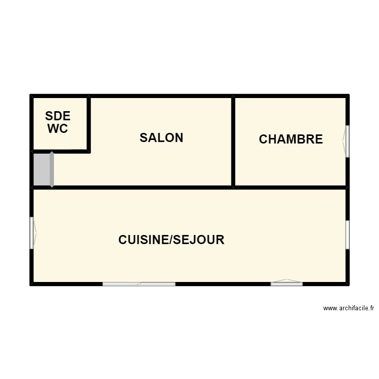 FOUCHER. Plan de 4 pièces et 57 m2