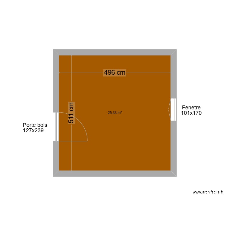 PIROUELLE. Plan de 1 pièce et 25 m2