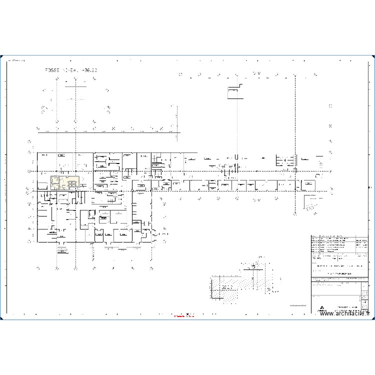 Médical. Plan de 8 pièces et -540 m2