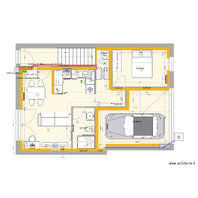 SJDV3 RDC v4. Plan de 9 pièces et 63 m2