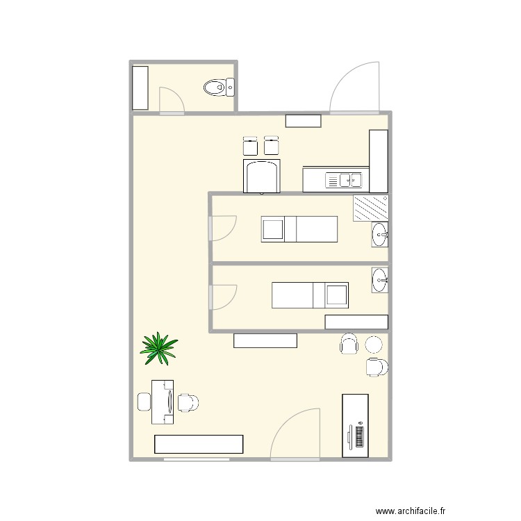 plan institut . Plan de 4 pièces et 24 m2