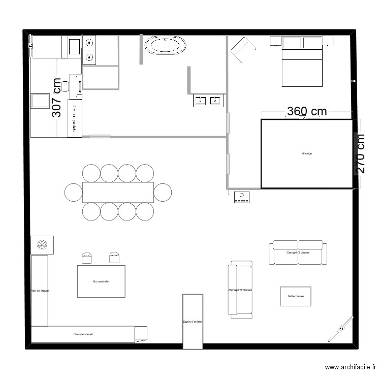 plan maison . Plan de 2 pièces et 154 m2