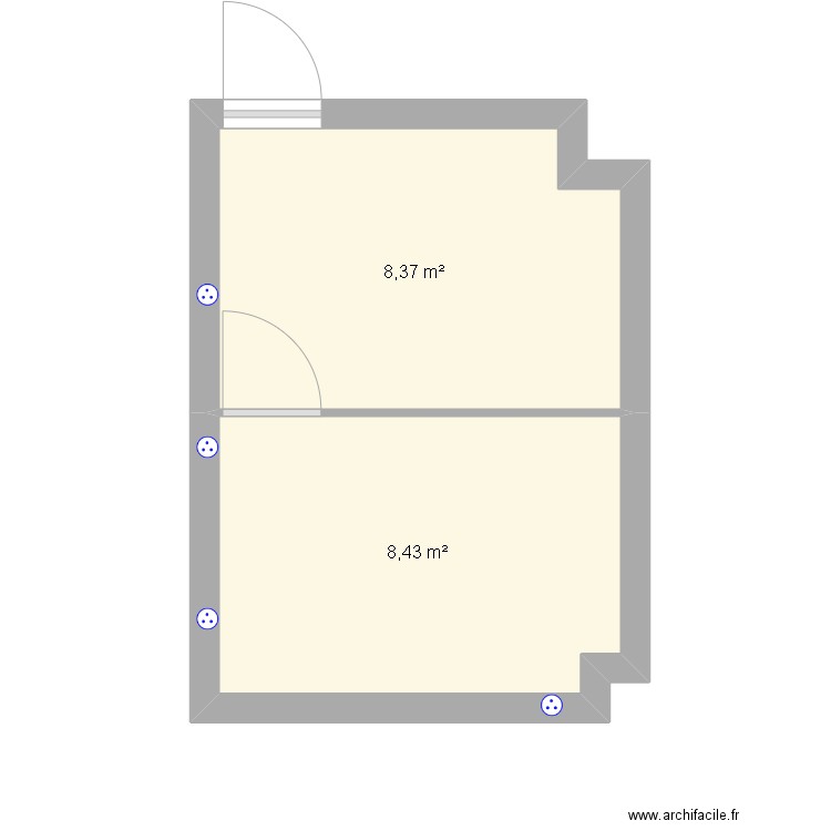 Local MEJF. Plan de 2 pièces et 17 m2