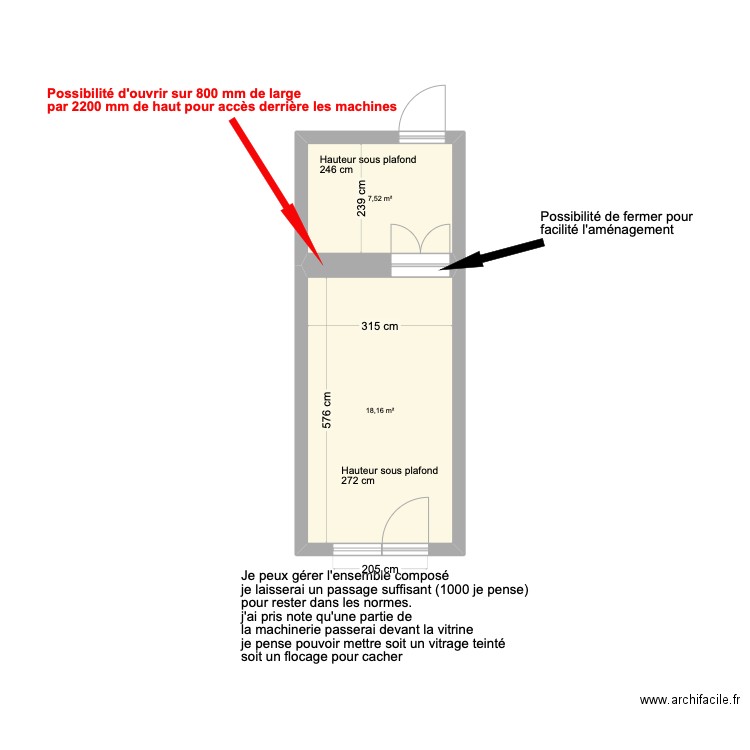 FUTUR LAVERIE GOUTELLE . Plan de 2 pièces et 26 m2