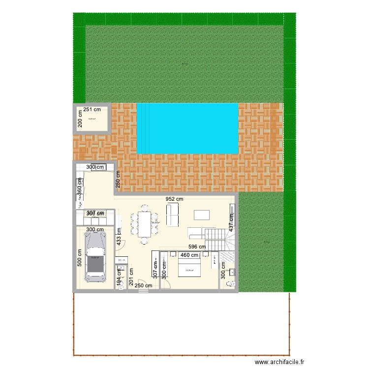 Maison type. Plan de 17 pièces et 198 m2