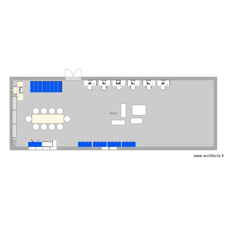 salle de classe . Plan de 1 pièce et 103 m2