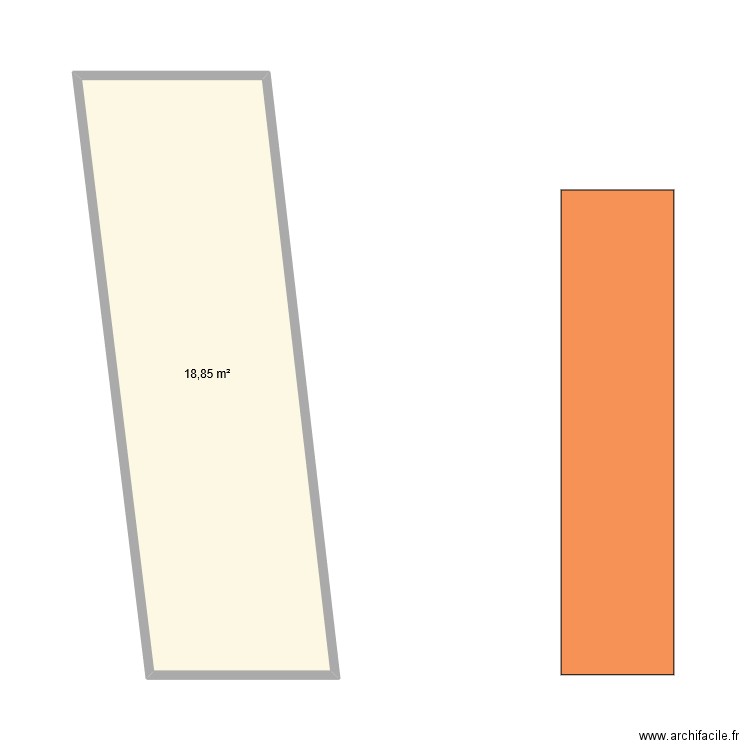 dépendance. Plan de 1 pièce et 19 m2