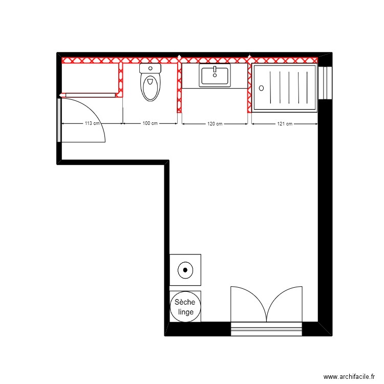 SALLE DE BAIN DUFRECHE 2. Plan de 3 pièces et 16 m2